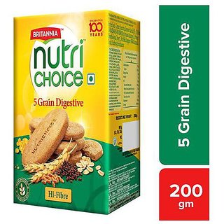 Britannia-Nutri Choice 5 Grain Digestive Biscuits-200 Gm