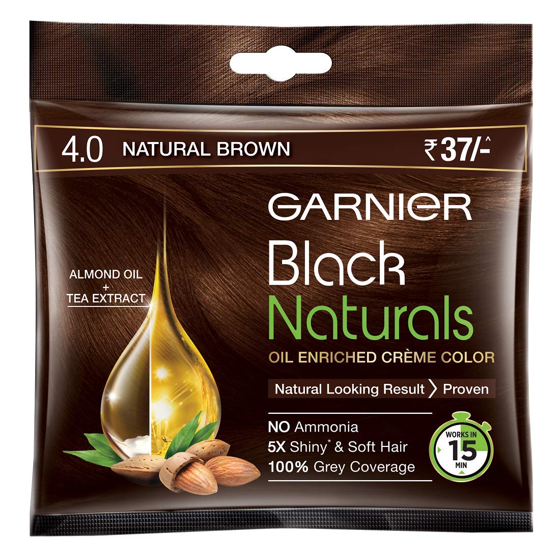Garnier Black Naturals Shade 4 (20ml + 20g) (Natural Brown)
