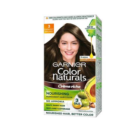 Garnier Color Naturals 70ml + 60g Shade 3 Darkest Brown