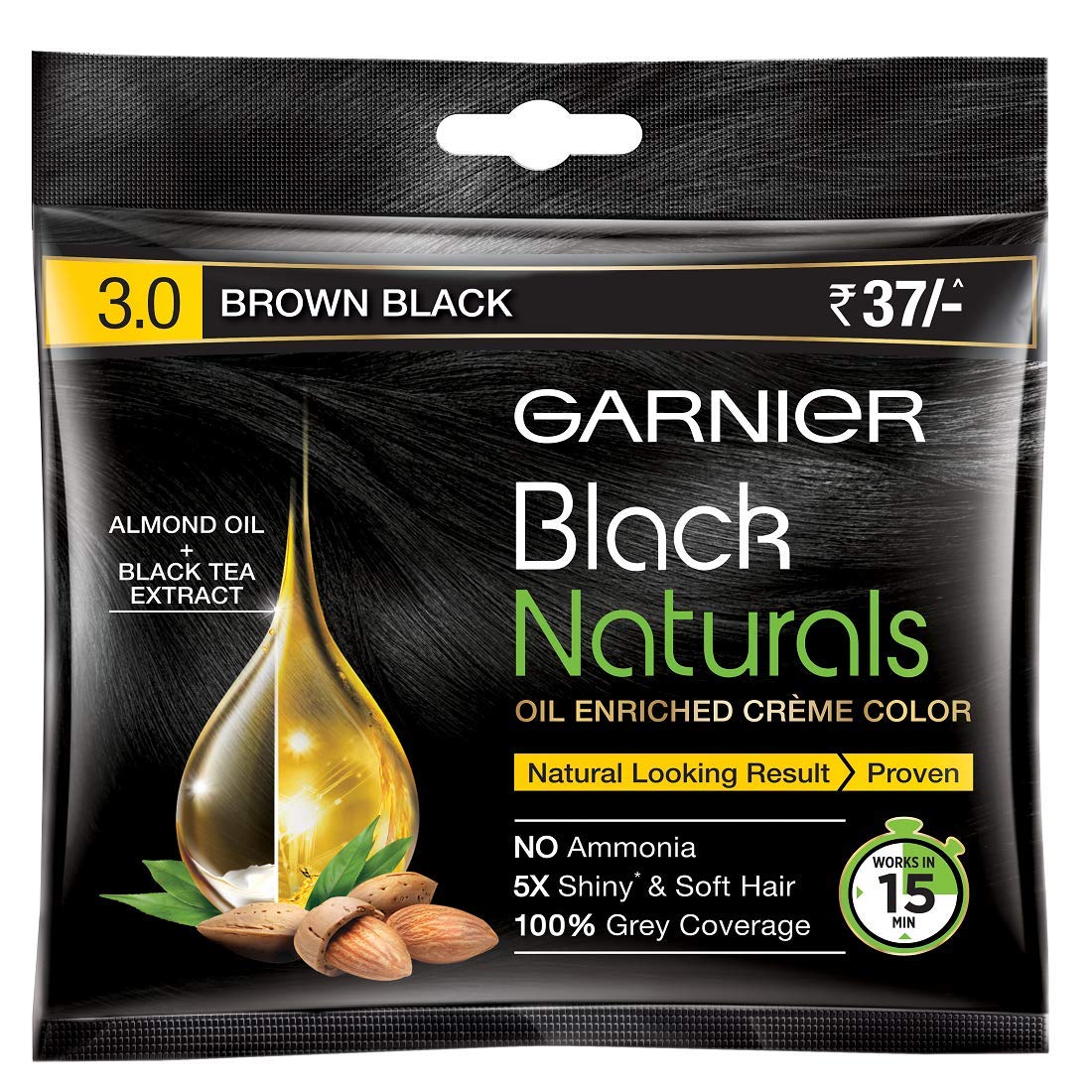 Garnier Black Naturals Hair Colour Shade 3 - Brown Black (20 ml + 20 gm)