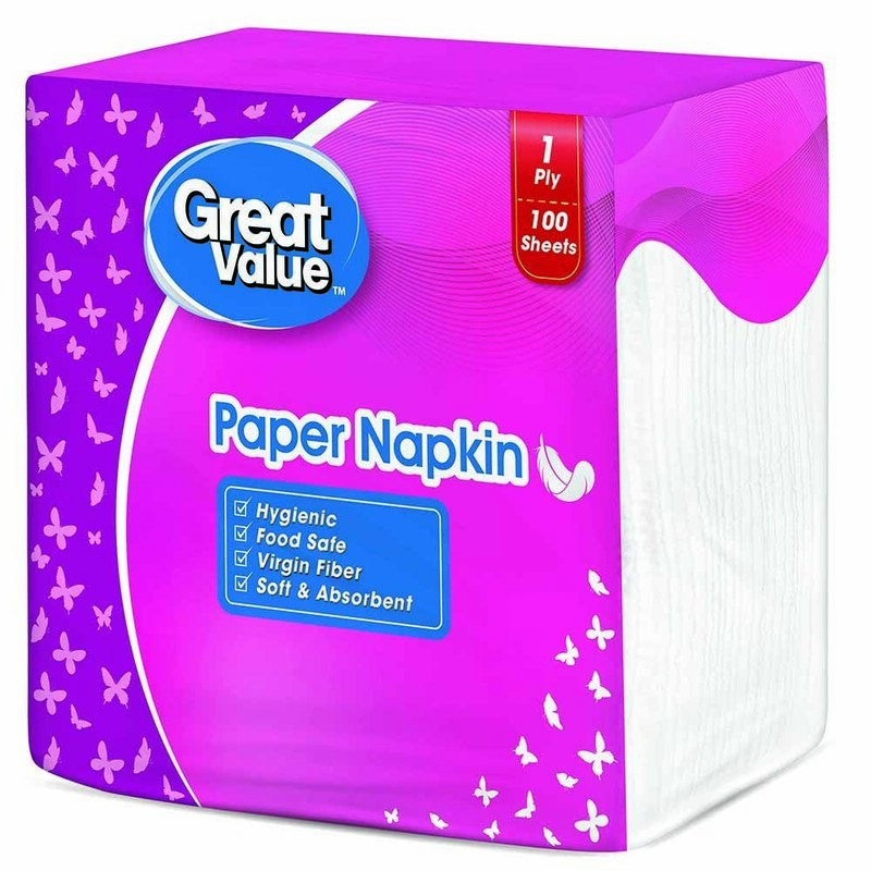 Great Value Paper Napkin 30 cm X 30 cm (1 x 2 Packs + 1 Free)