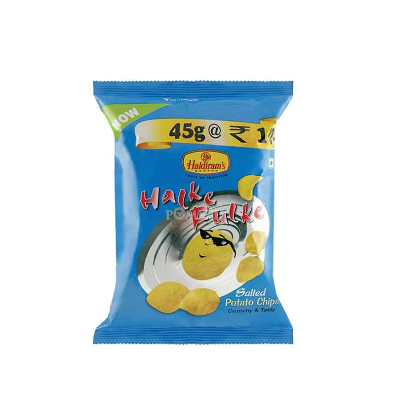 Haldiram halke-fulke – Salted chips  25 Rs