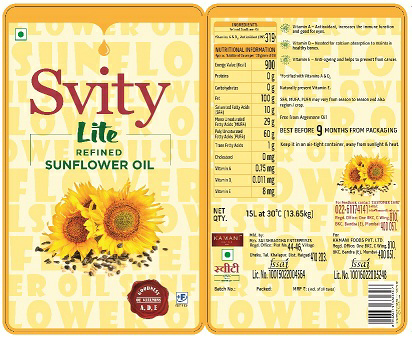svity lite sunflower oil 1 Lit pouch 