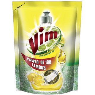 Vim Dishwash Gel - Lemon, 225 ml Pouch