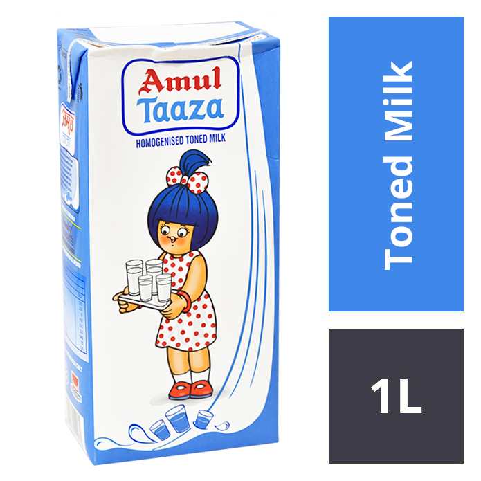 Amul Taaza Fresh Toned Milk 1 Lit