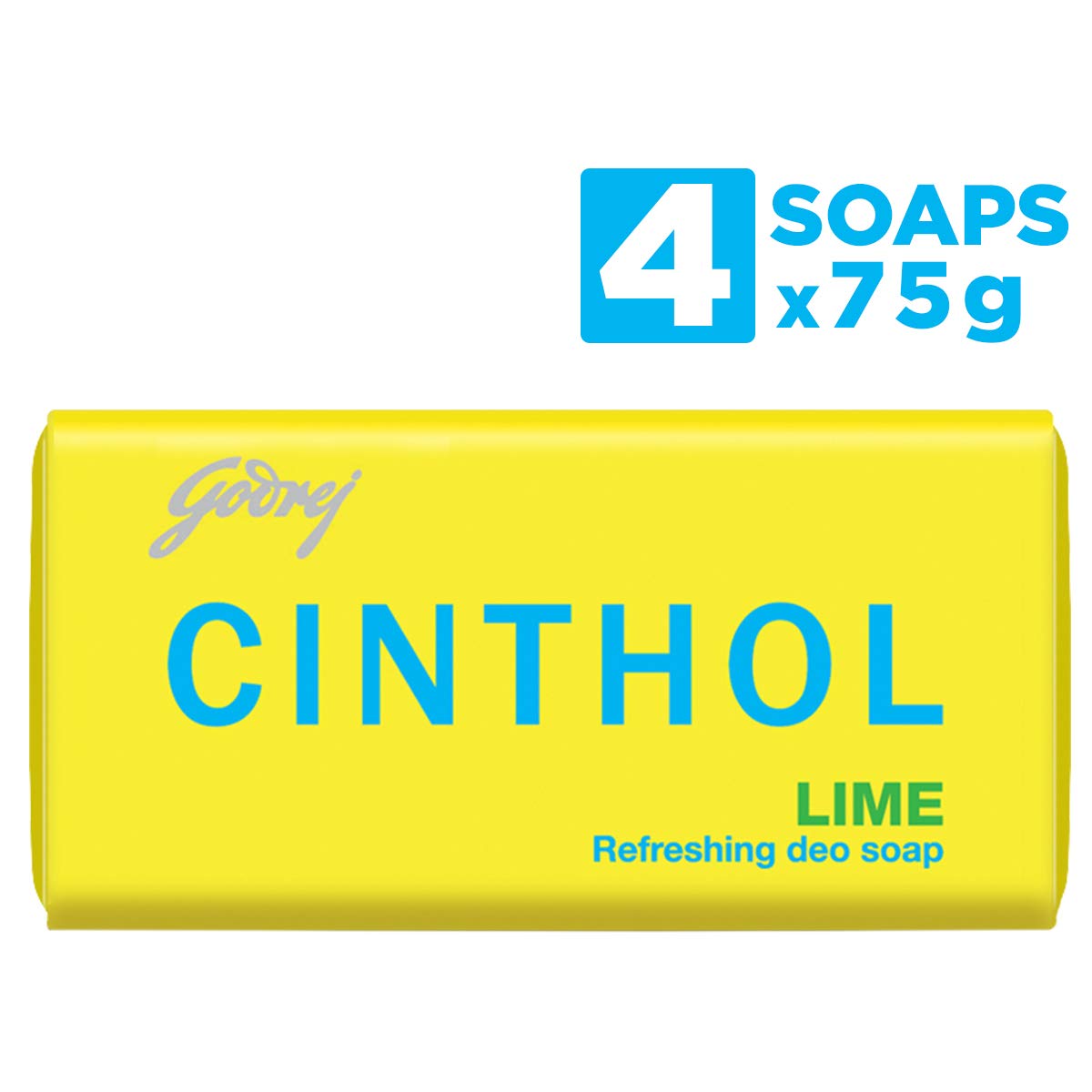 Cinthol Bath Soap, Lime, 75g (Pack of 4)