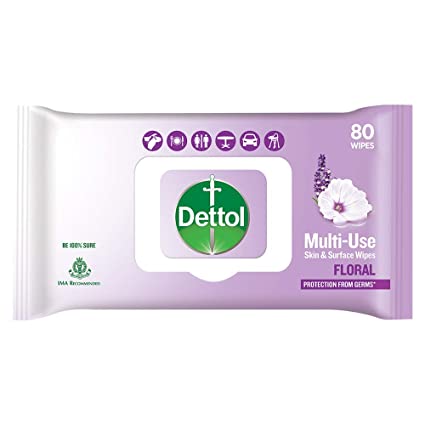 Dettol Disinfectant Skin & Surface Sanitizing Wipes (Floral)