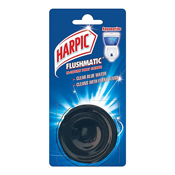 Harpic Flushmatic In-Cistern Toilet Cleaner Block, Aquamarine 