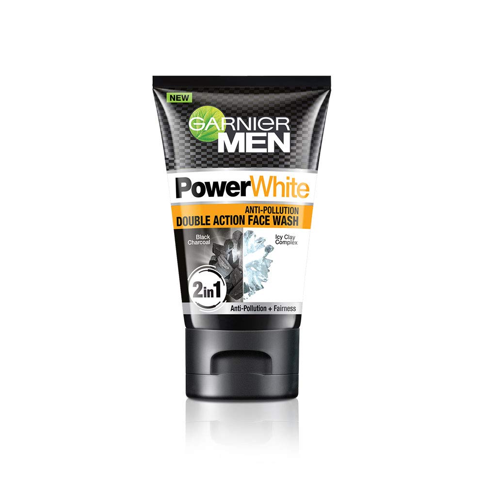 Garnier Men Power White Anti-Pollution Double Action Facewash, 50gm