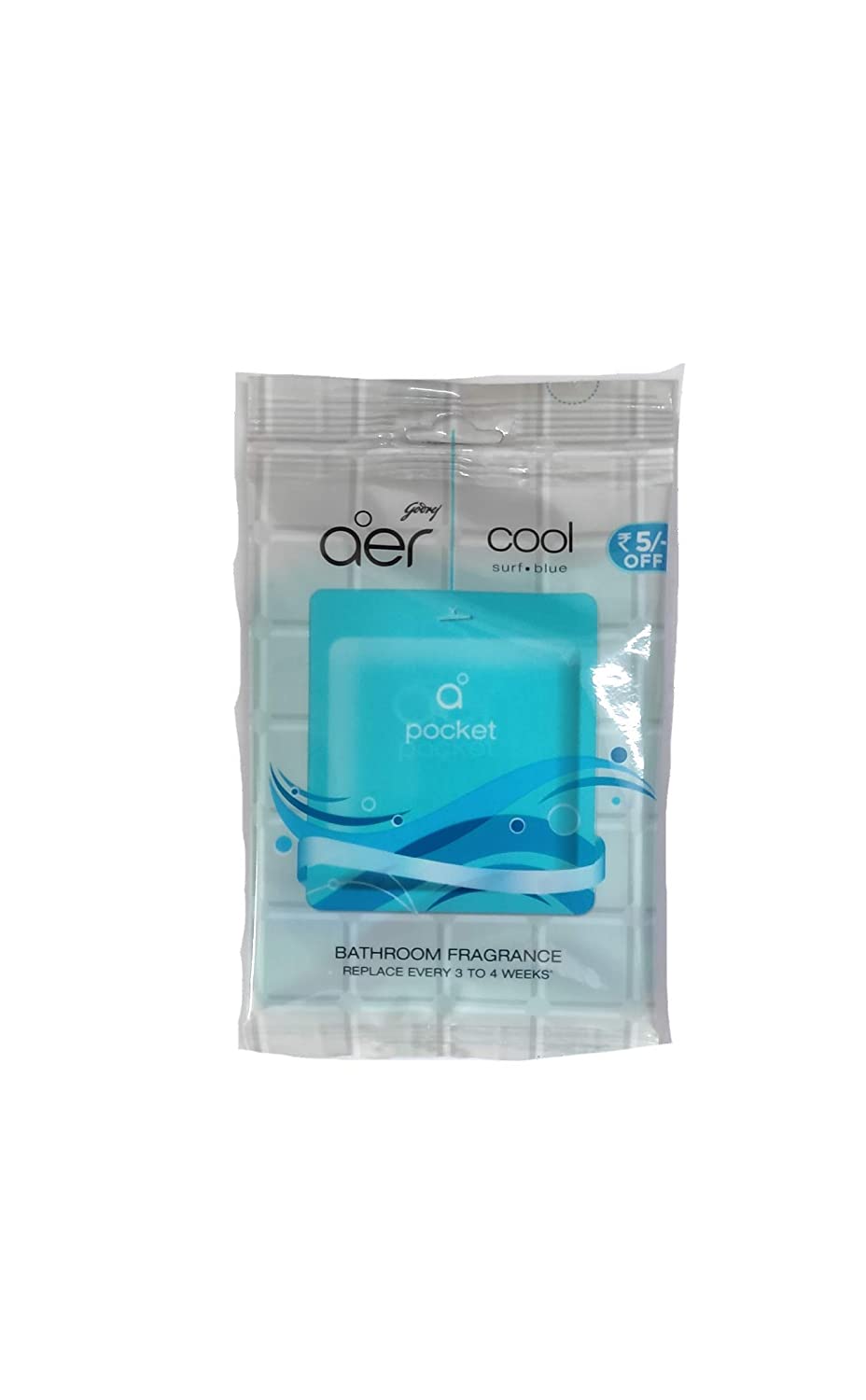 Godrej aer Pocket, Bathroom Air Fragrance - Cool Surf Blue ,10g