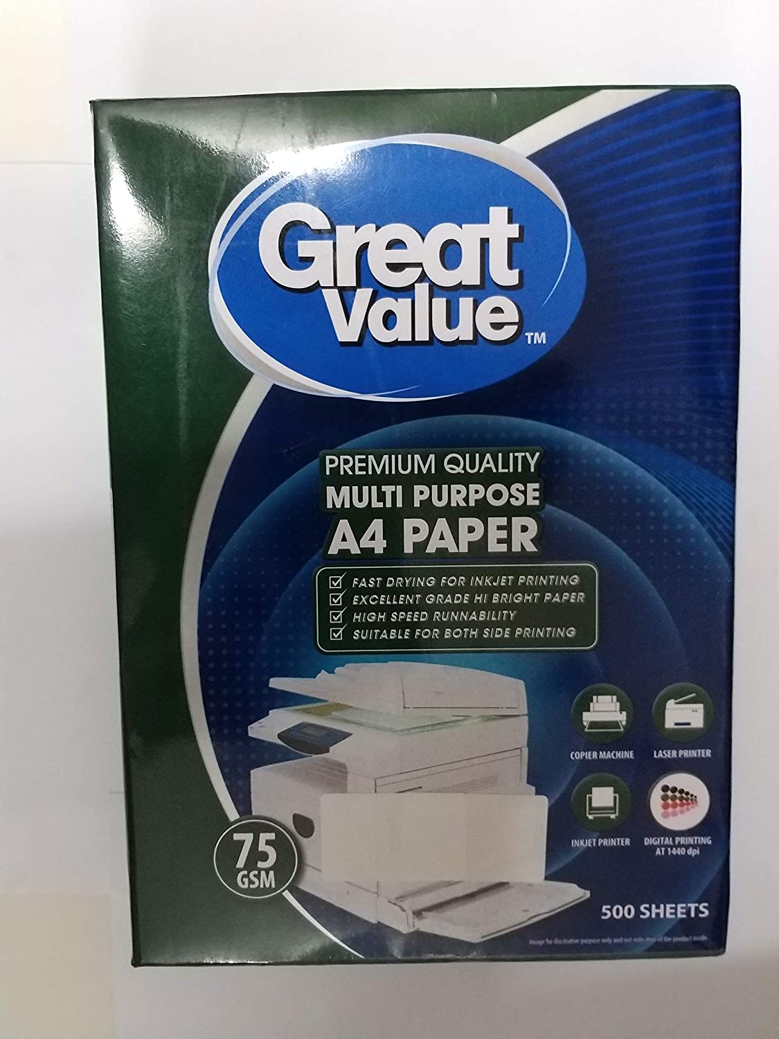 GREAT VALUE A4 MULTIPURPOSE PAPER 500 Sheets 1 Ream (75GSM)