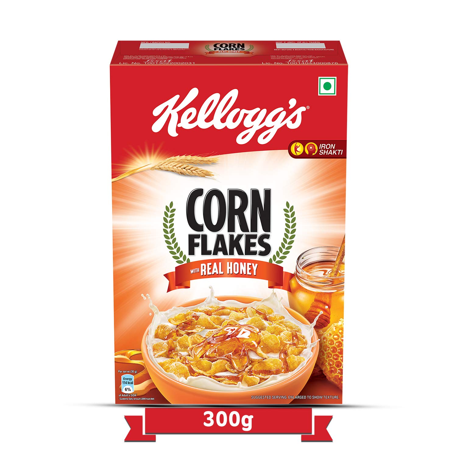 Kellogg's Corn Flakes with Real Honey, 300g