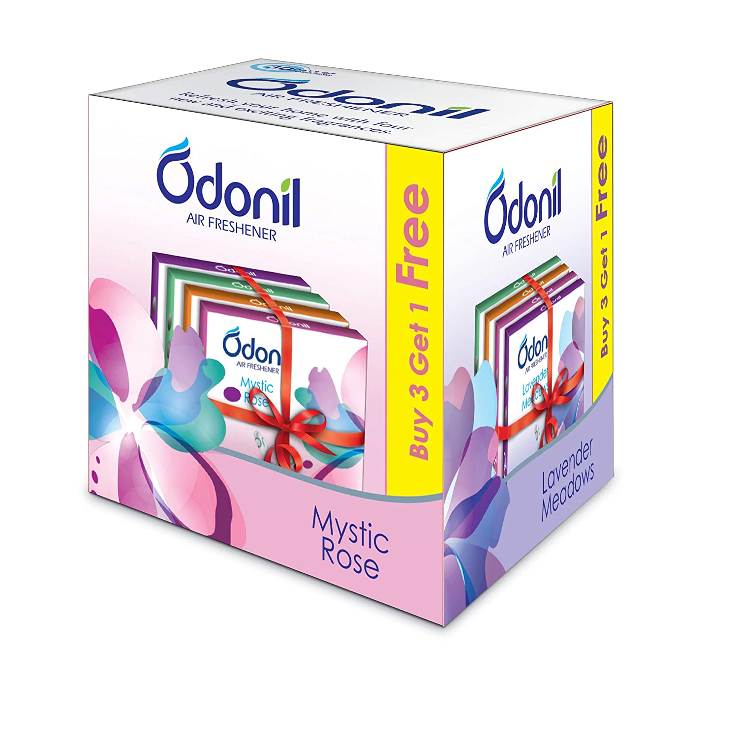 Odonil Bathroom Air Freshener Blocks, Mixed Fragrances - 50gm (Buy 3 Get 1 free)