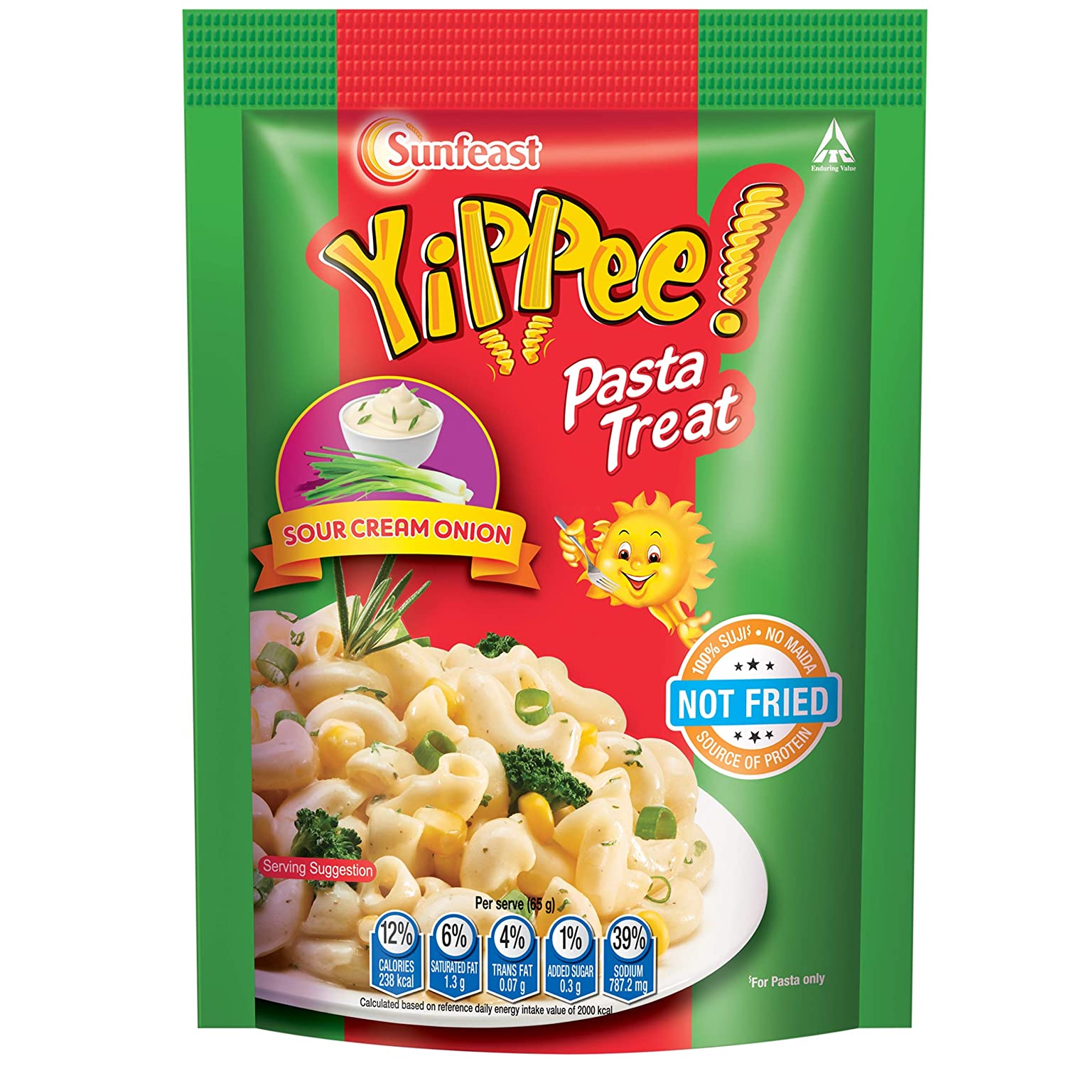 Sunfeast YiPPee Pasta Treat Sour Cream and Onion 65g Pack