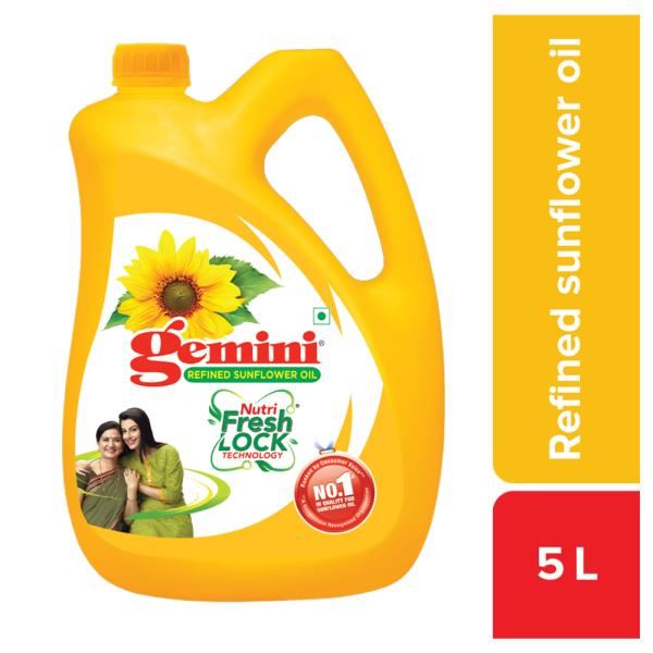 Gemini Refined Sunflower Oil 5 Ltr Can